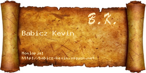 Babicz Kevin névjegykártya