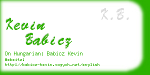 kevin babicz business card